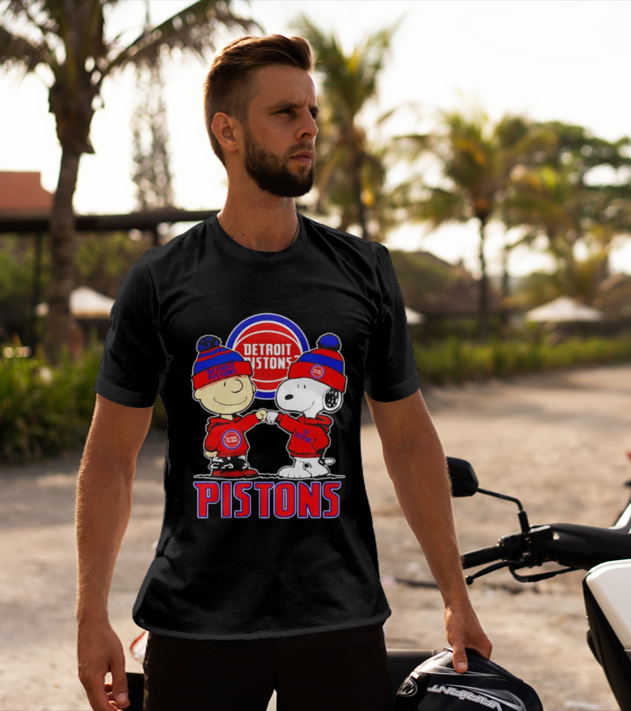 Detroit Pistons Charlie Brown Snoopy Collaboration T-Shirt
