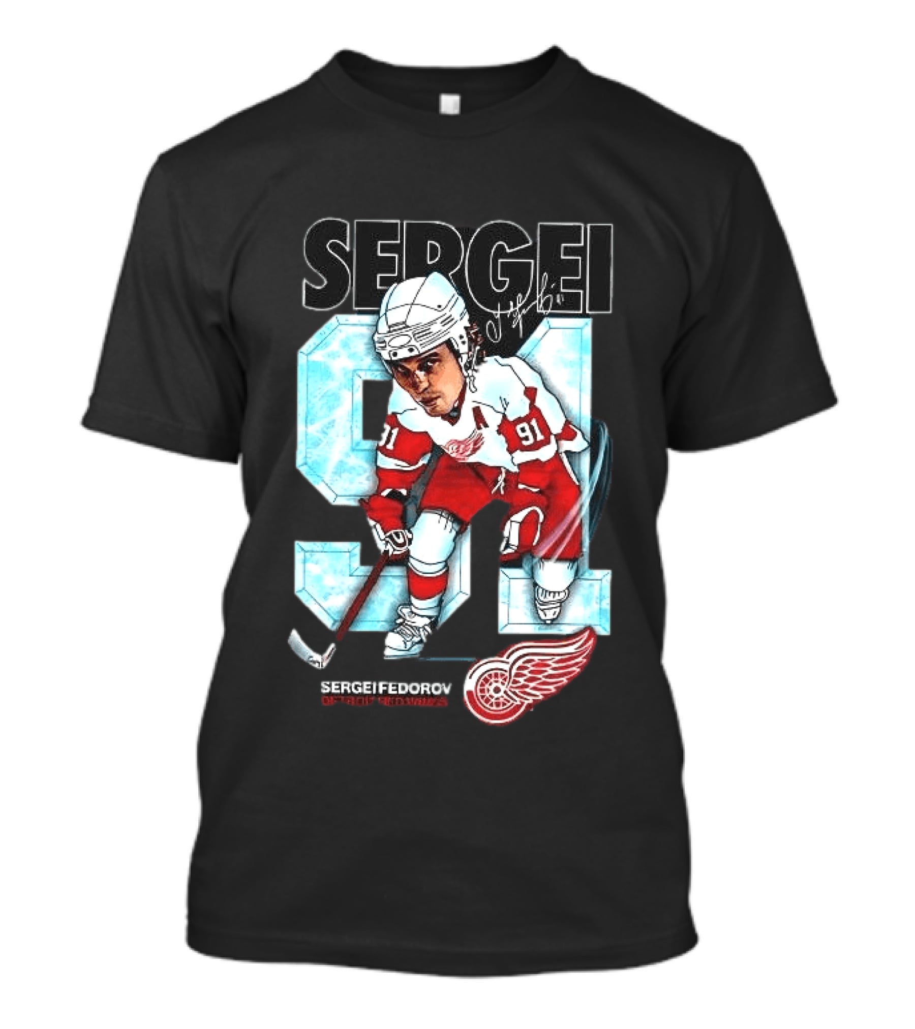 Sergei Fedorov 91 Detroit Red Wings Forever T-Shirt