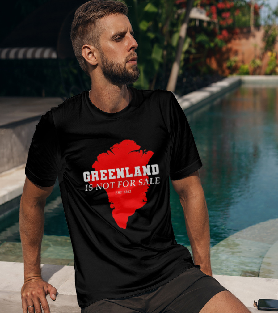 Greenland Is Not For Sale EST 1262 Bold Red Map T-Shirt