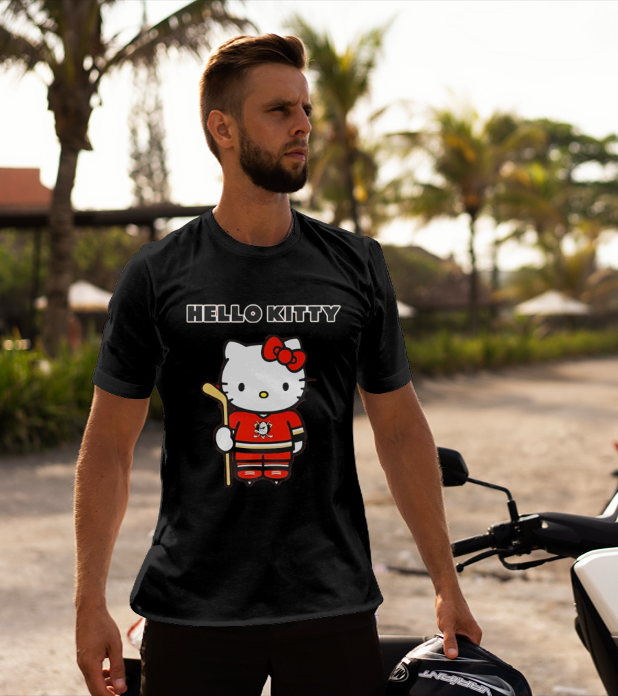 Hello Kitty Anaheim Ducks Collaboration Hockey T-Shirt