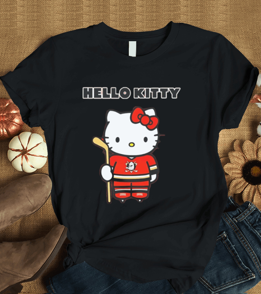 Hello Kitty Anaheim Ducks Collaboration Hockey T-Shirt