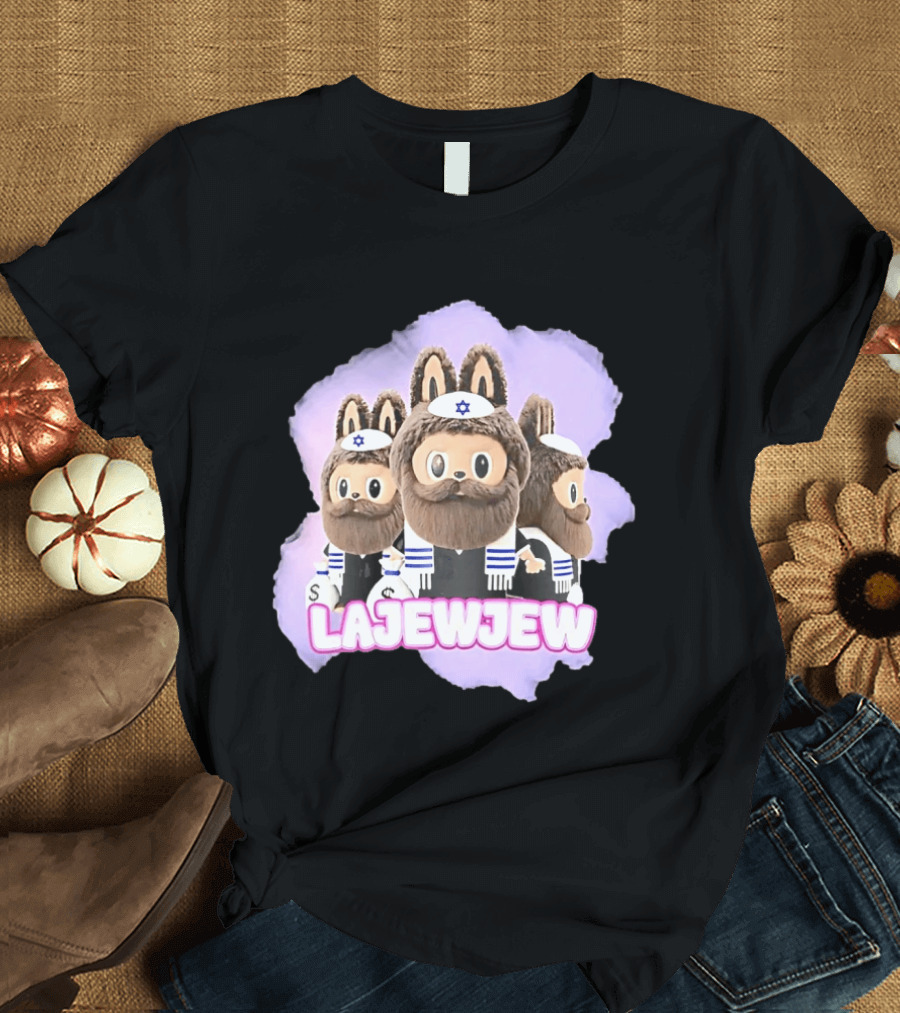 Lajewjew Labubu Jewish Rabbi Kippah Star Of David Characters T-Shirt