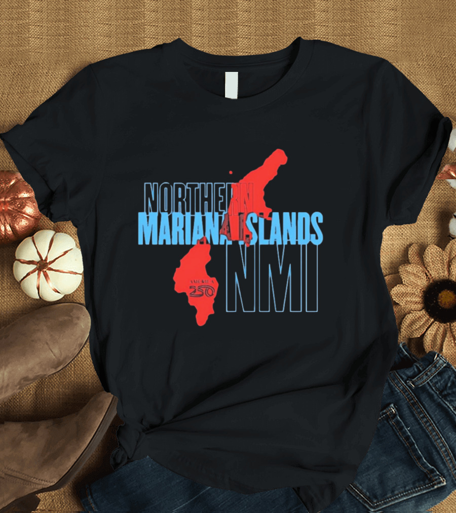 Northern Mariana Islands NMI America 250 Map T-Shirt