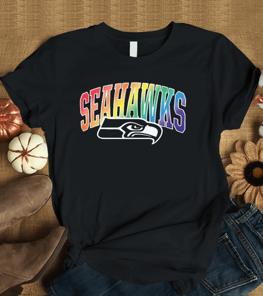 Seattle Seahawks Rainbow Pride LGBTQ Support T-Shirt