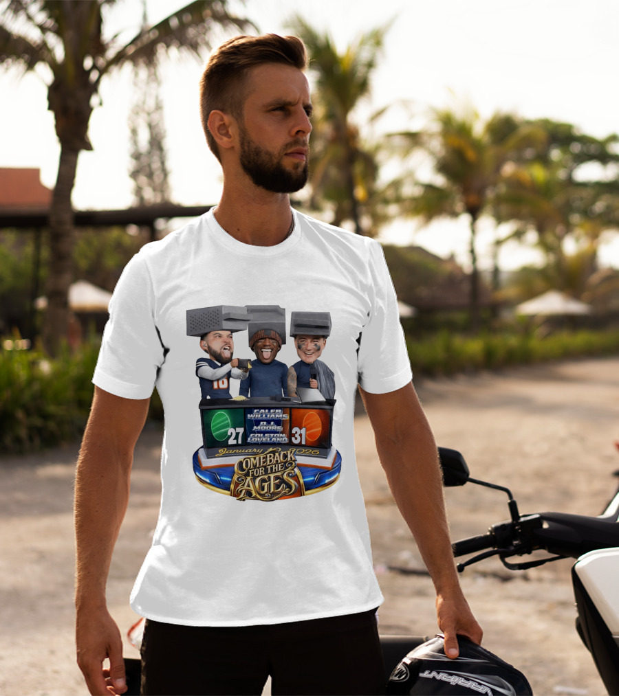 January 2026 Caleb Williams Colston Loveland DJ Moore Cheese Grater Caricature Comeback For The Ages T-Shirt