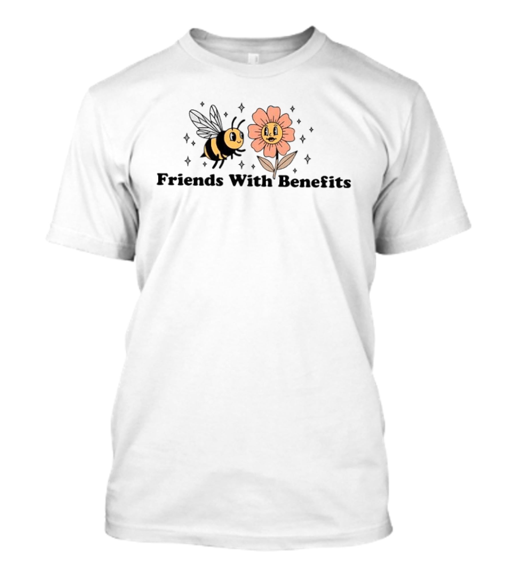 Friends With Benefits Bees And Flowers Meme Cute Illustrated Pals T-Shirt