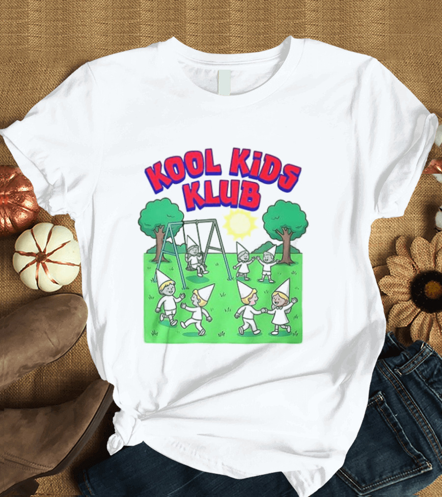 Kool Kids Klub Cartoon Playground Sun Swinging Scene T-Shirt
