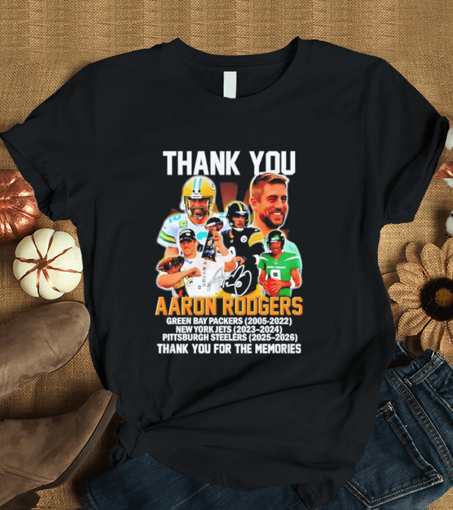 Thank You Aaron Rodgers Packers Jets Steelers Memories 2005 2023 T-Shirt