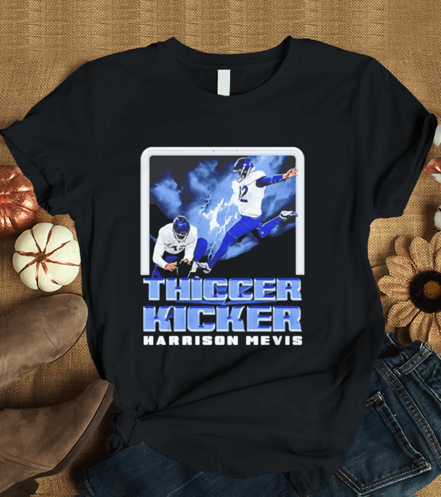 Harrison Mevis Thiccer Kicker Lightning Football Action T-Shirt