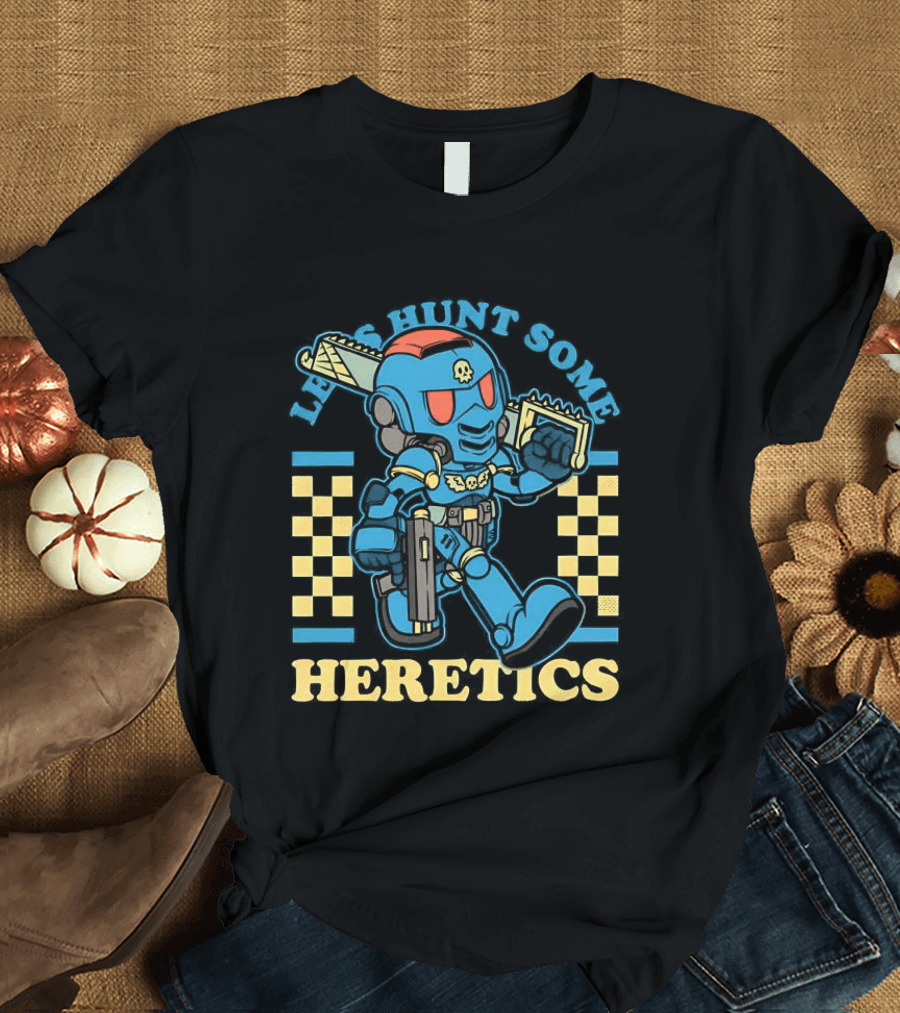 Let's Hunt Some Heretics Marine Blue Armor T-Shirt