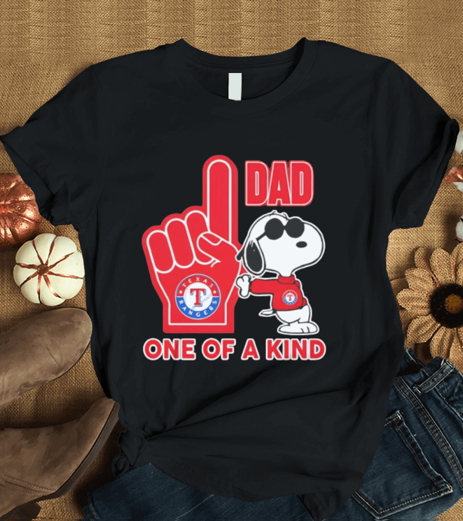 Snoopy Texas Rangers Dad One Of A Kind T-Shirt