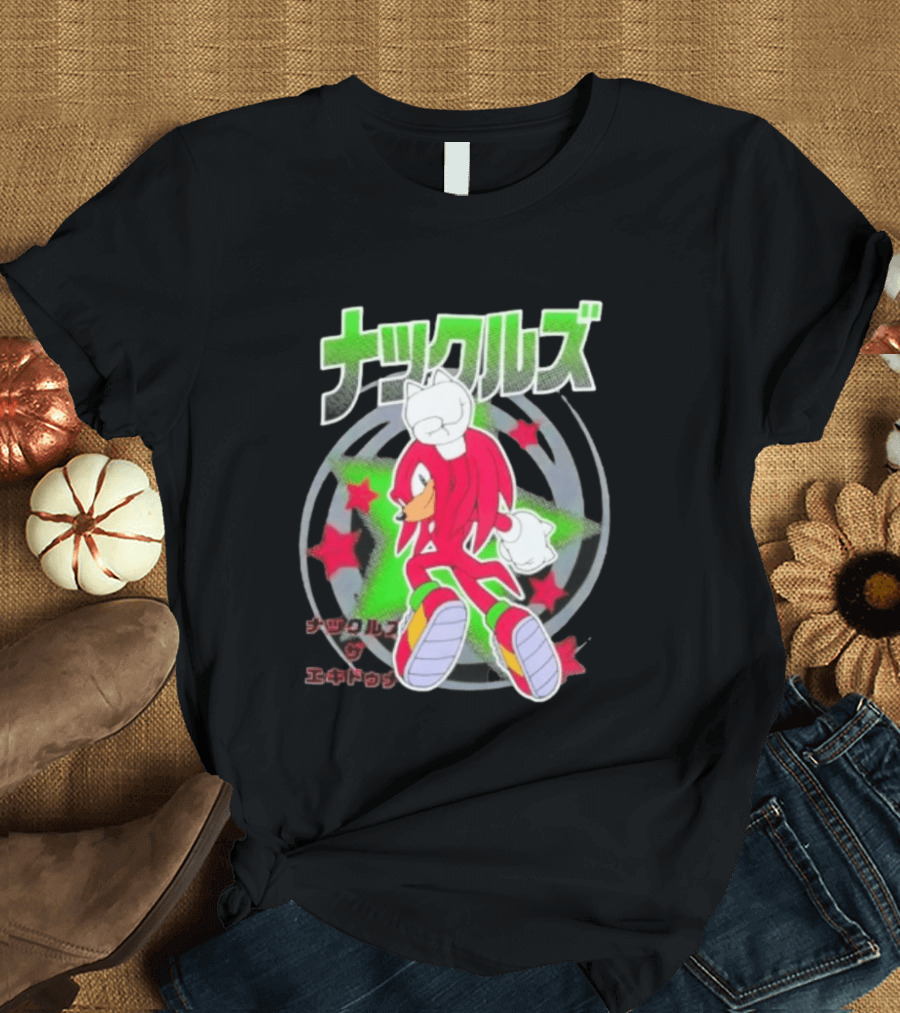 Knuckles The Hedgehog Japanese Star T-Shirt