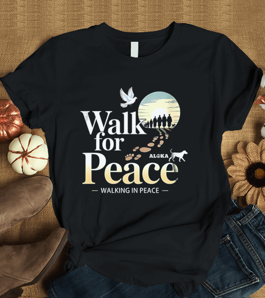 Aloka Walk For Peace Dove Walking In Peace T-Shirt