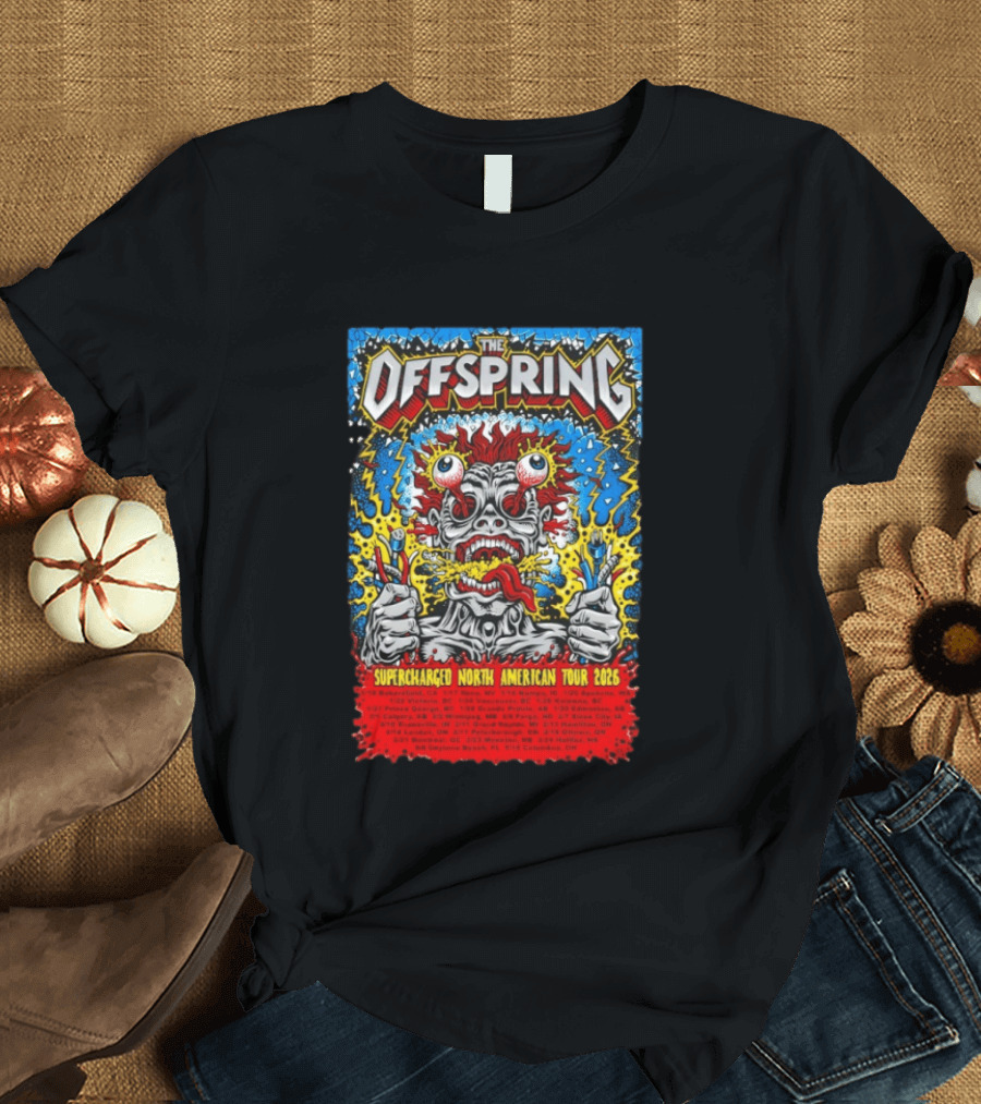 The Offspring Supercharged North American Tour 2026 Concert Dates And Venues T-Shirt