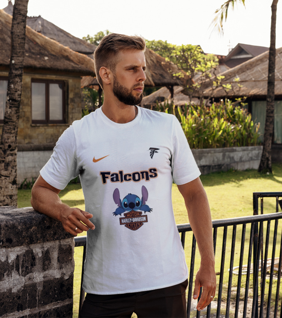 Atlanta Falcons Stitch Motocycle Cycles Football Nike T-Shirt