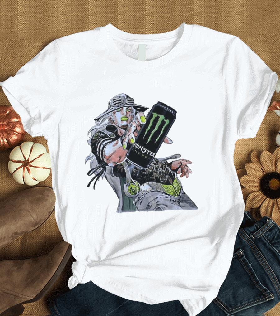 Gyro Zeppeli JoJo's Bizarre Adventure Meets Monster Energy T-Shirt