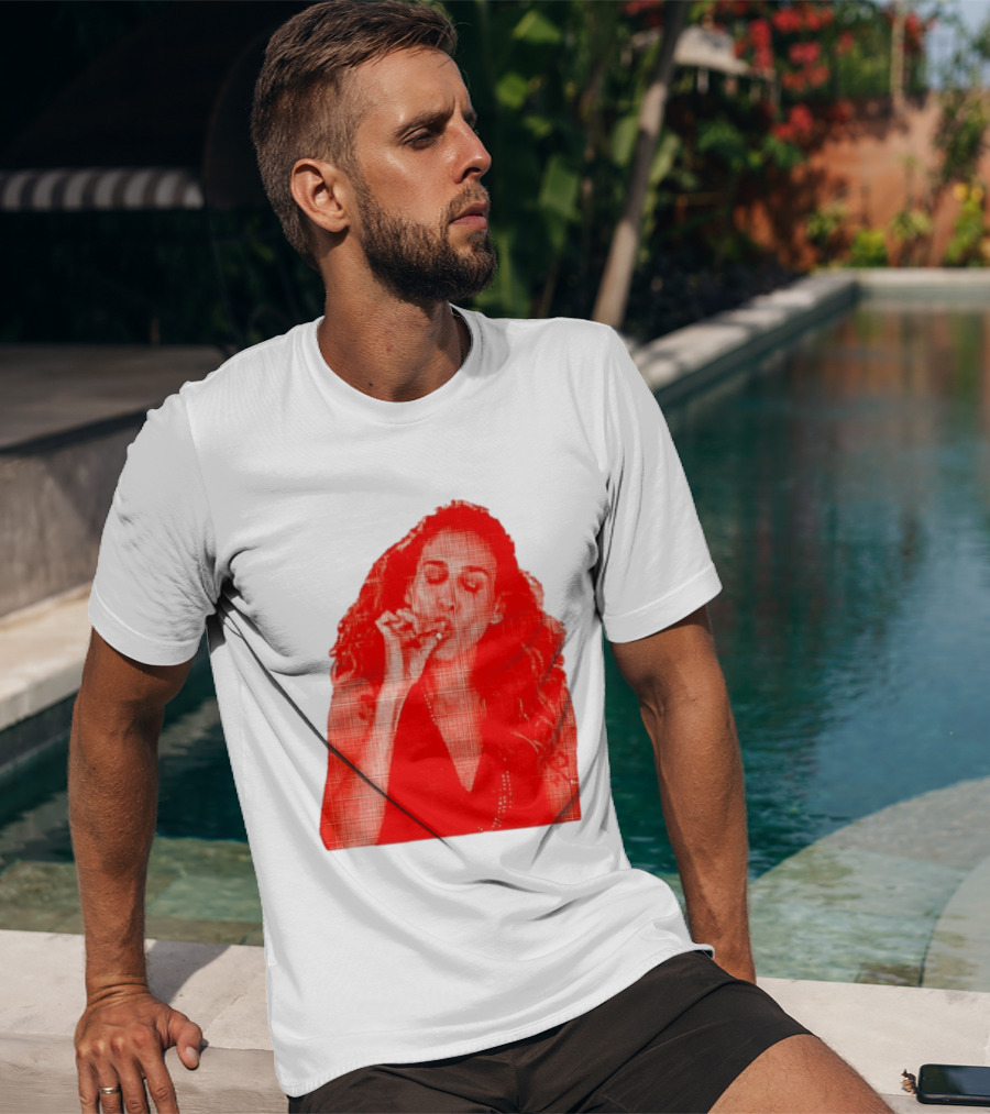 Lit Carrie Smoking Scene Red Artistic T-Shirt