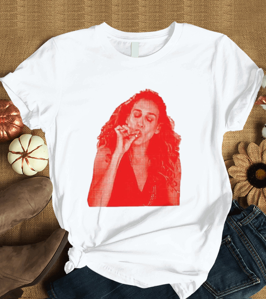Lit Carrie Smoking Scene Red Artistic T-Shirt