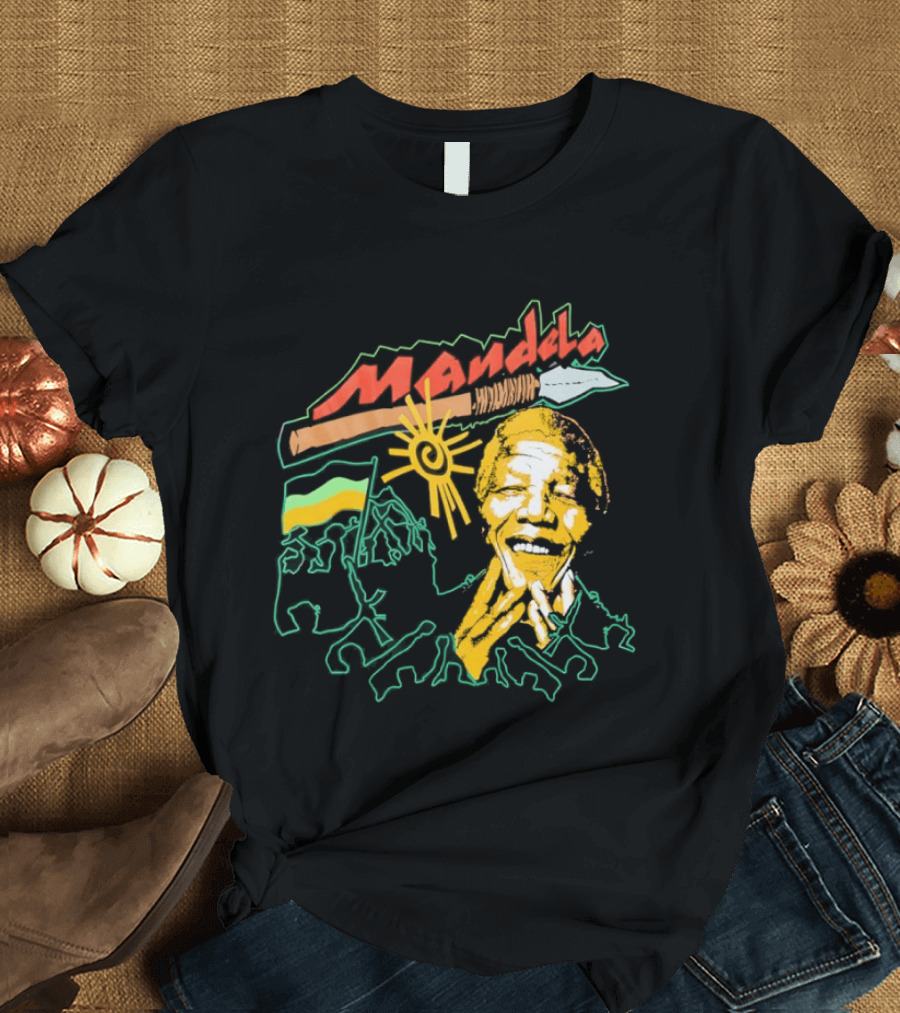 Nelson Mandela Barriers Sun Sketches T-Shirt