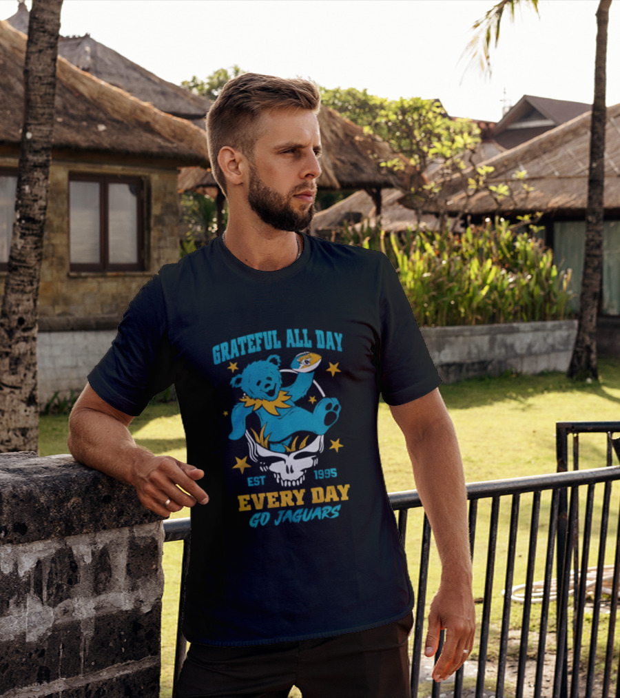 Grateful All Day Every Day Go Jaguars Est 1995 T-Shirt