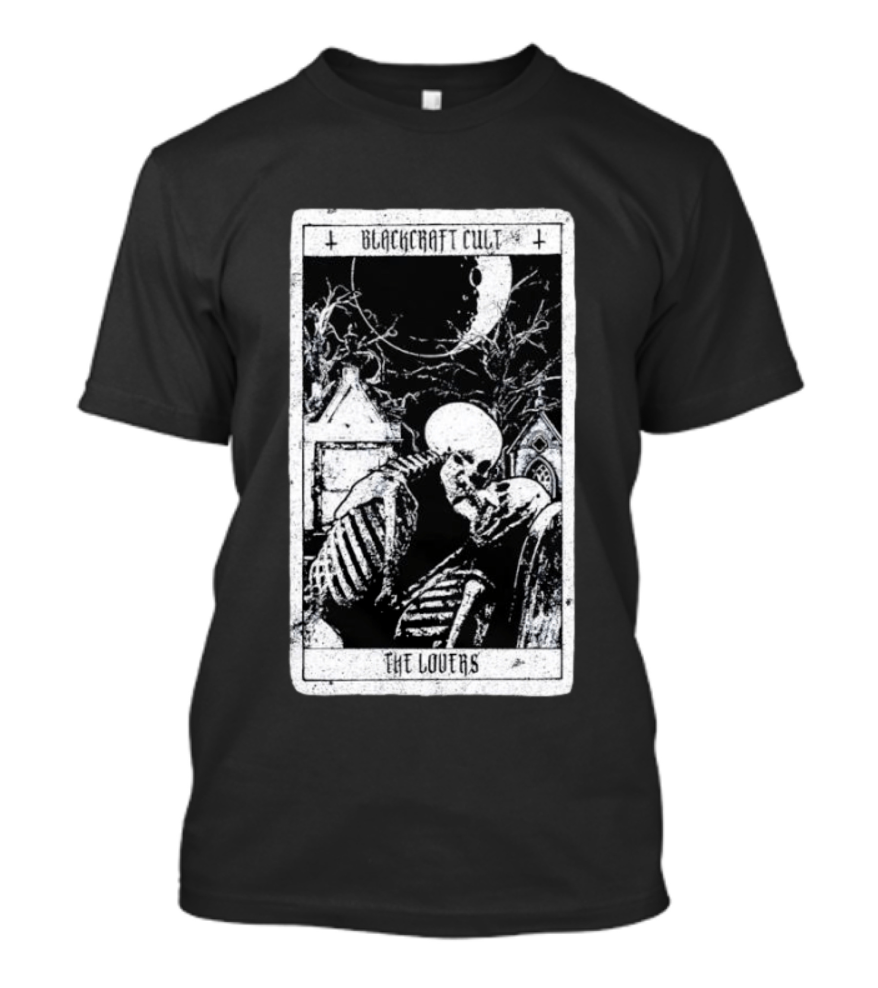 Blackcraft Cult The Lovers Tarot Skeleton Moonlit Gothic Scene T-Shirt