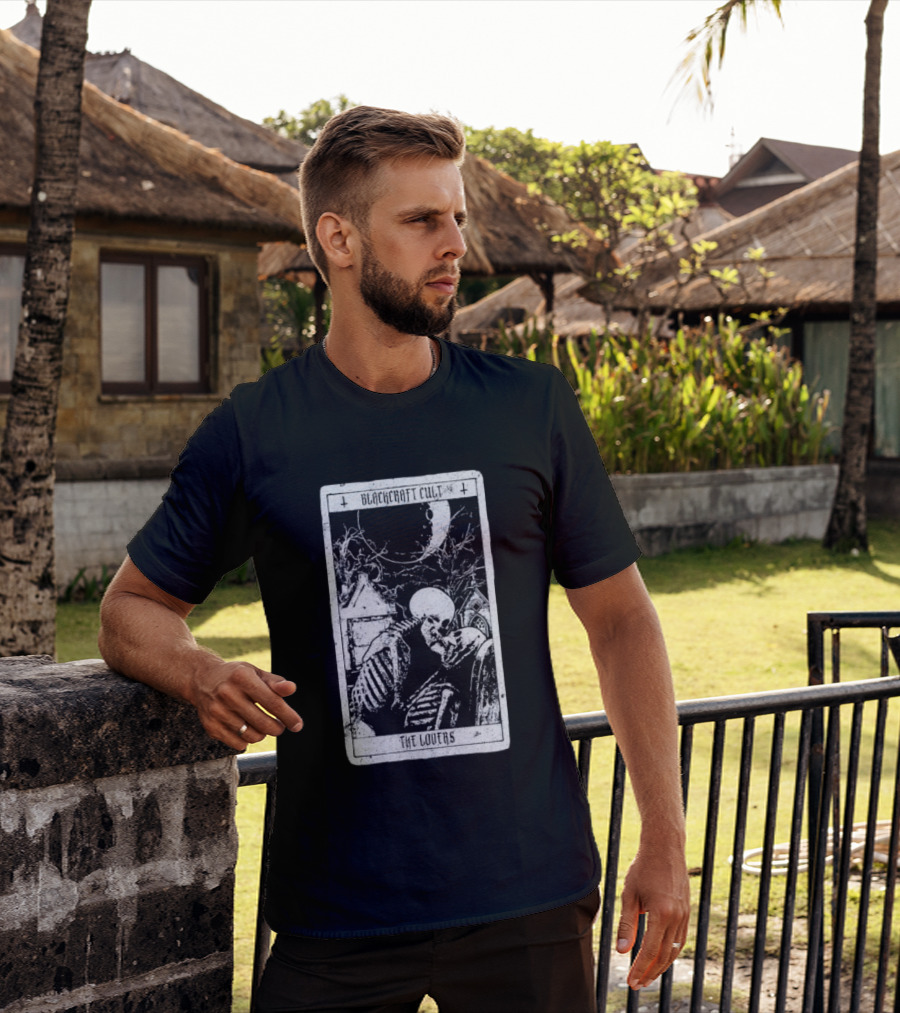 Blackcraft Cult The Lovers Tarot Skeleton Moonlit Gothic Scene T-Shirt