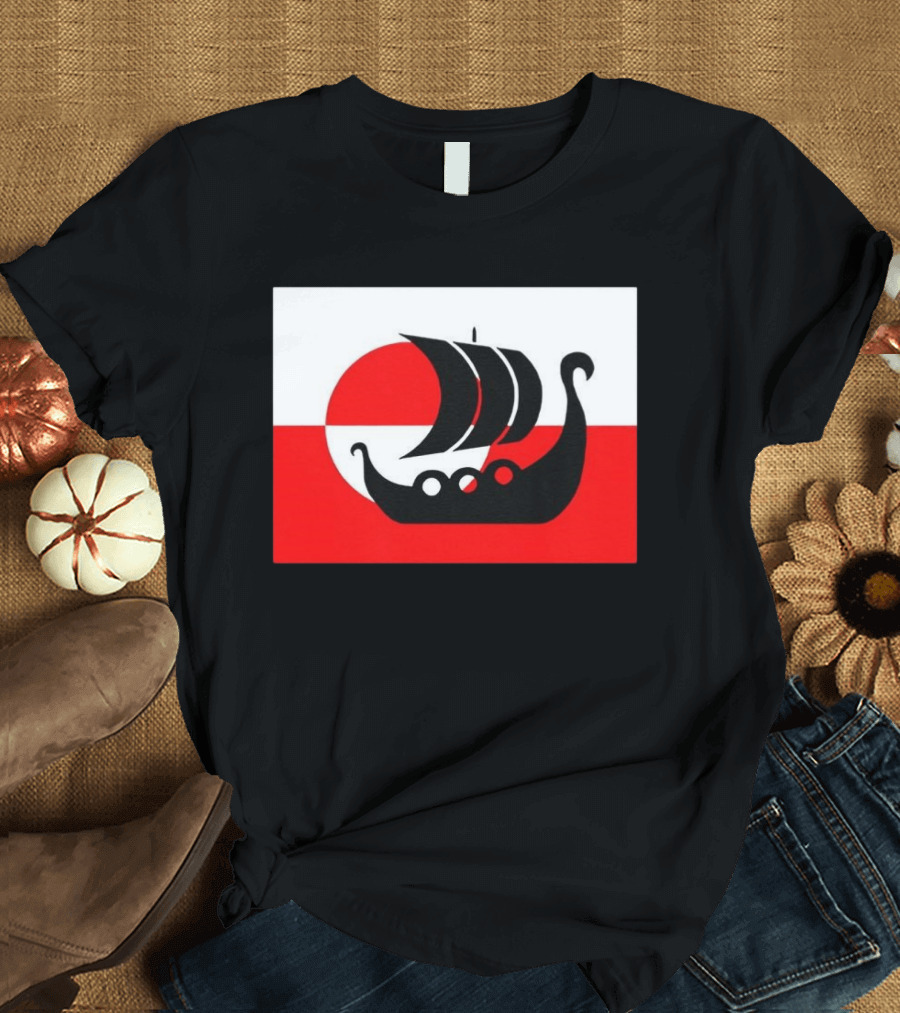 Denmark Greenland Flag Not For Sale Support Danish Viking Warship T-Shirt