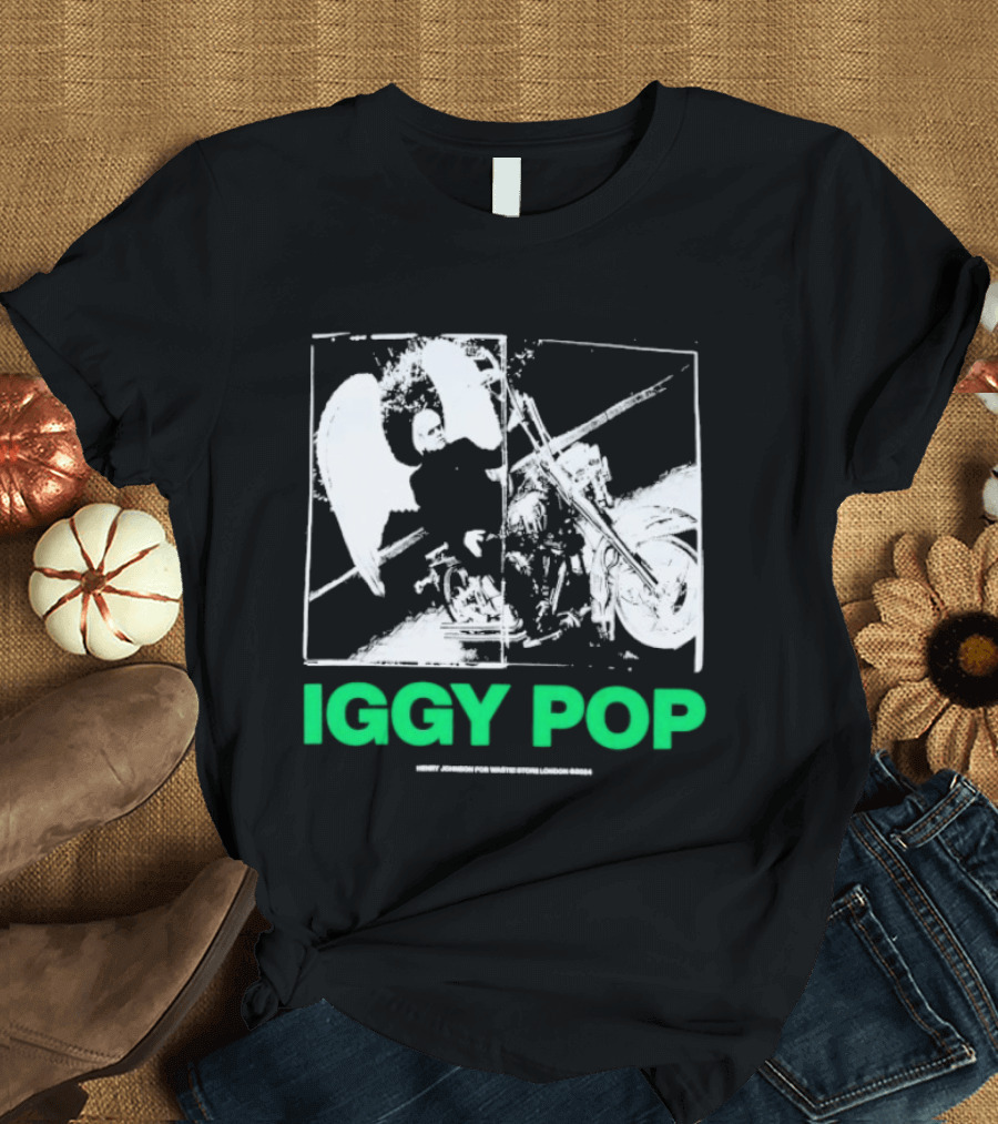 Waste! X Henry Johnson Iggy Pop Motor Wings Motorcycle Duo T-Shirt