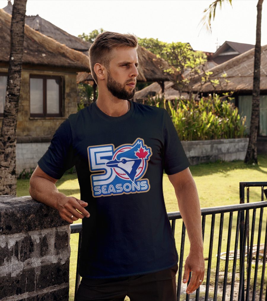 Toronto Blue Jays 50 Seasons Baseball Anniversary Celebration T-Shirt