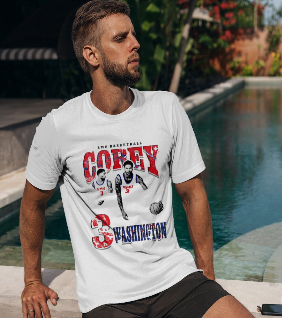 SMU Basketball Corey Washington 3 T-Shirt
