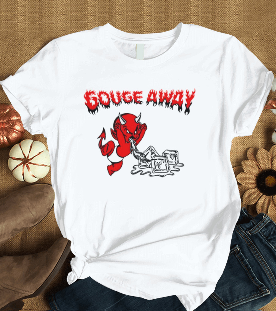 Gouge Away Red Devil Smashing Ice Cubes T-Shirt
