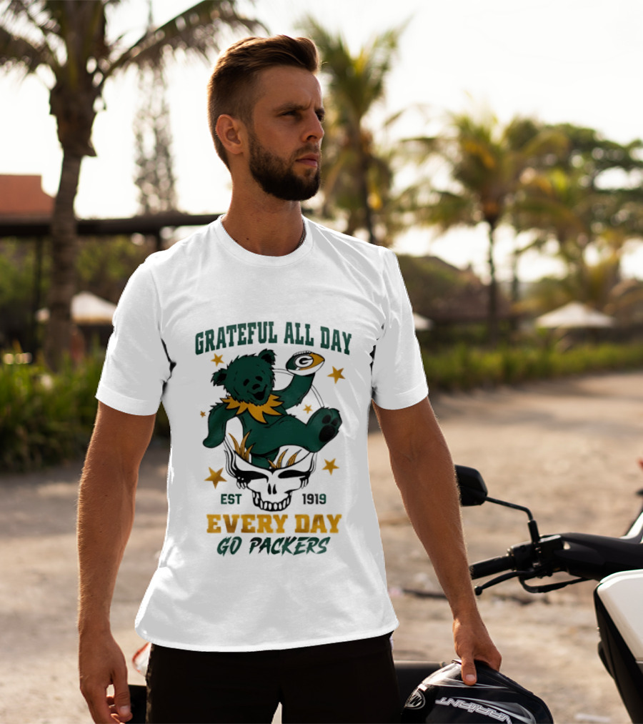 Grateful All Day Every Day Go Packers Est 1919 T-Shirt