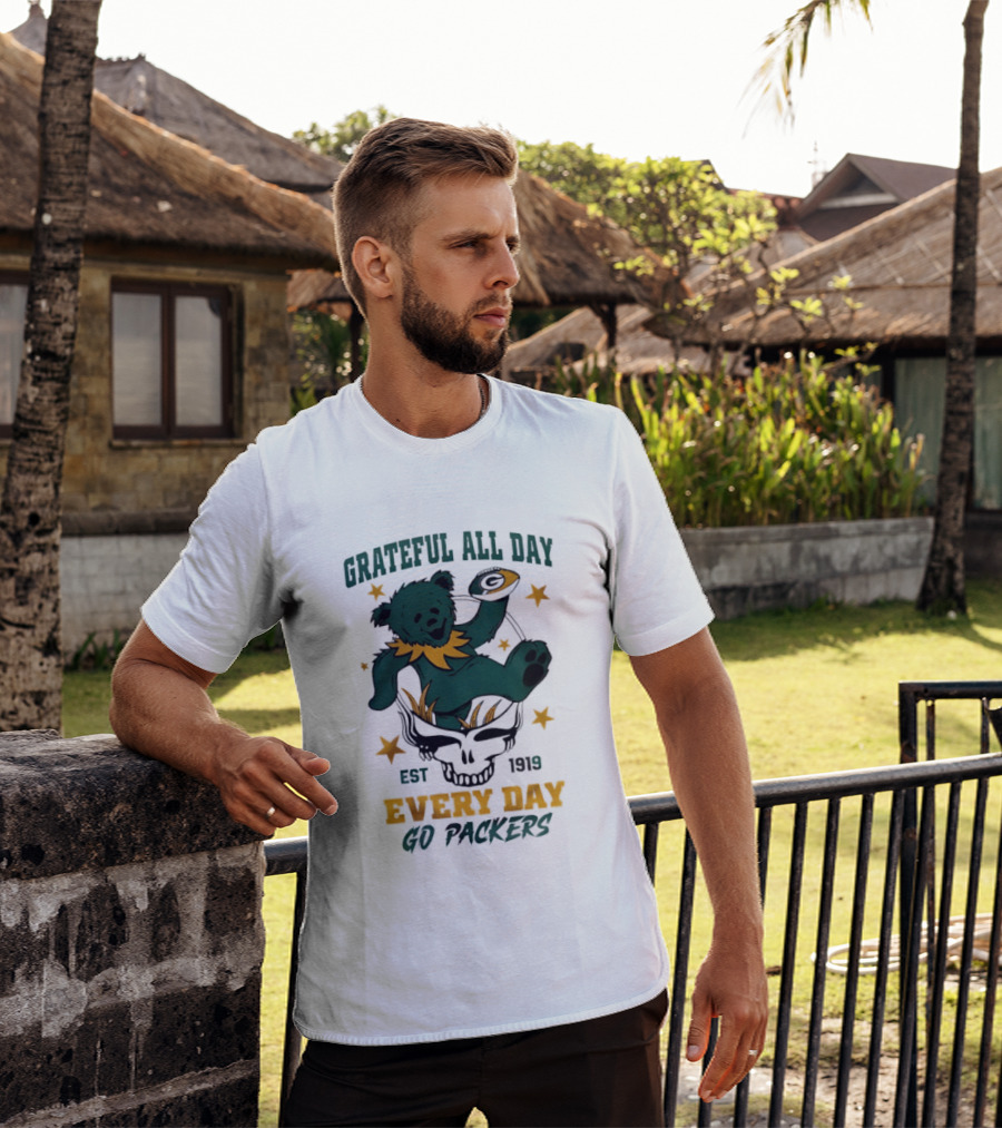 Grateful All Day Every Day Go Packers Est 1919 T-Shirt