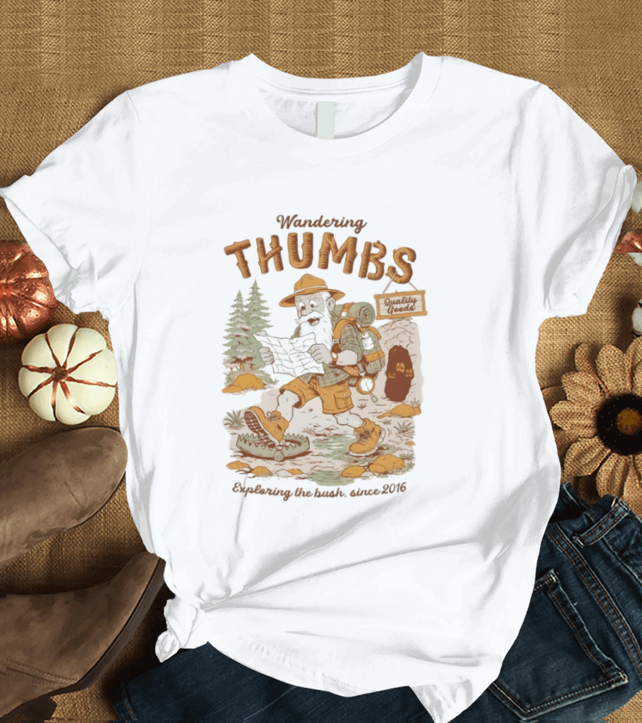 Wandering Thumbs Exploring The Bush Cowboy Bear Camping Since 2016 T-Shirt