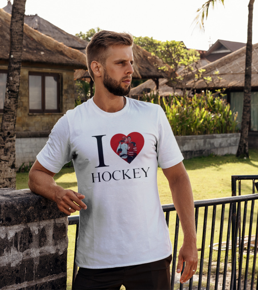 Williams & Storrie I Love Hockey Players Red Heart T-Shirt