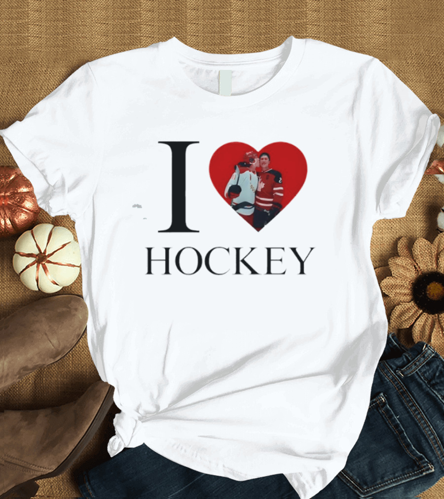 Williams & Storrie I Love Hockey Players Red Heart T-Shirt