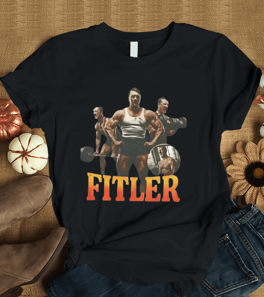 Fitler Hitler Bodybuilding Caricature T-Shirt
