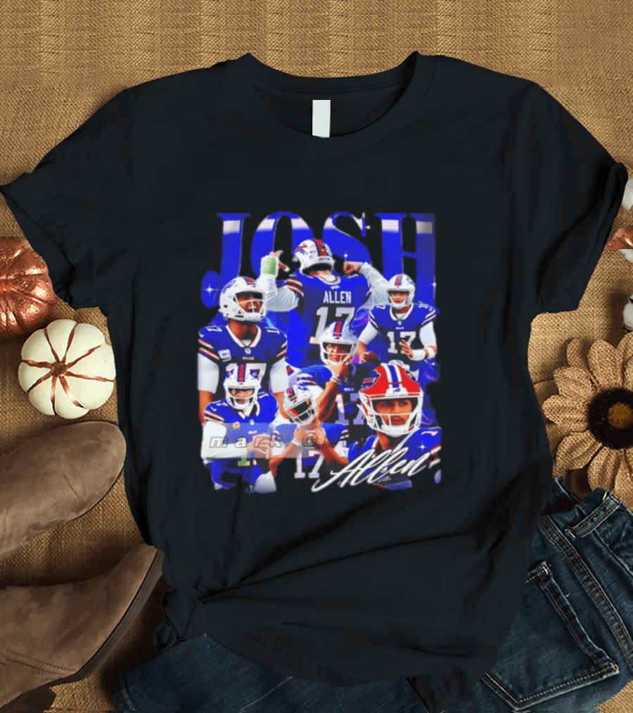 Buffalo Bills Josh Allen Quarterback Celebration Montage T-Shirt