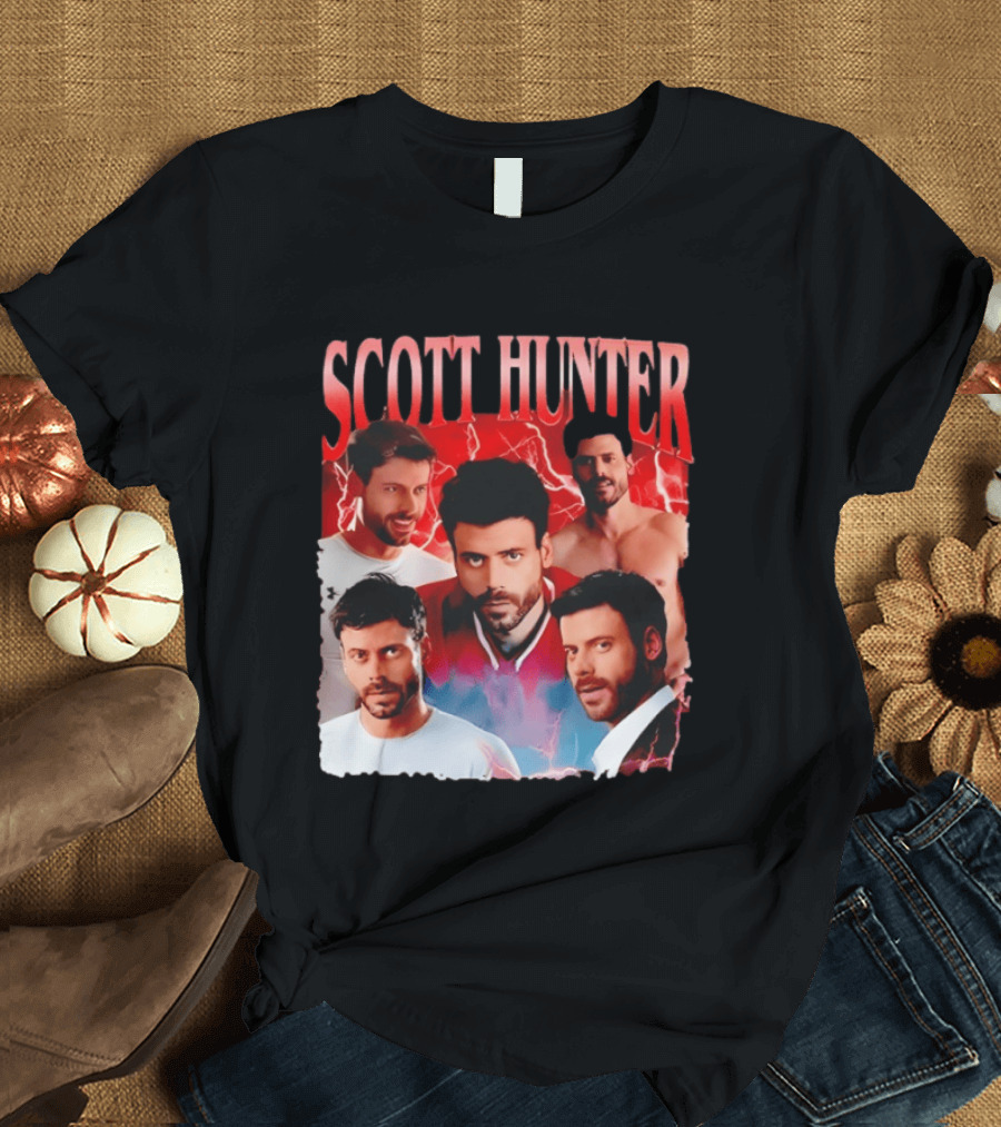 Scott Hunter Lightning Background Multiple Poses T-Shirt