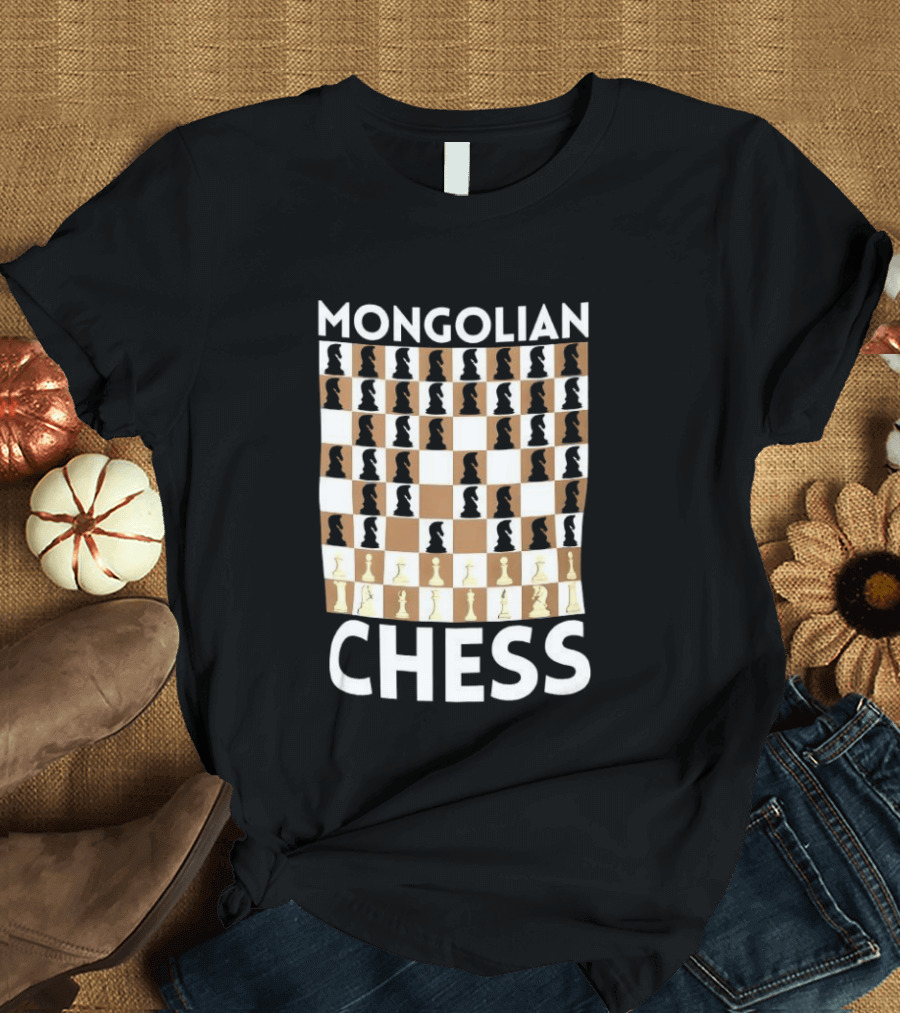 Mongolian Chess Knights No Mercy Mongol Empire Strategy T-Shirt