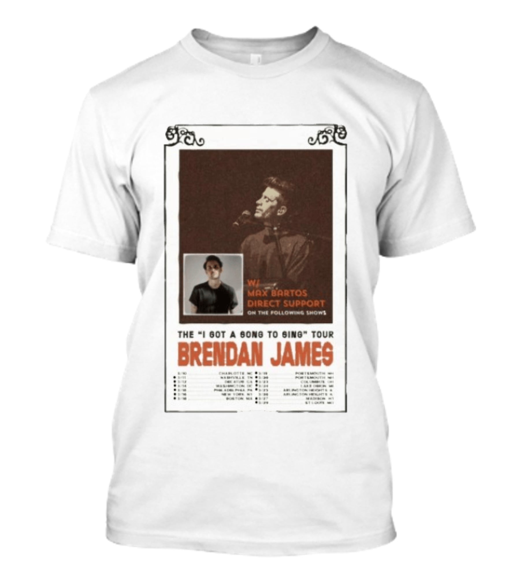 Brendan James The I Got A Song To Sing Tour 2026 With Max Bartos Direct Support T-Shirt
