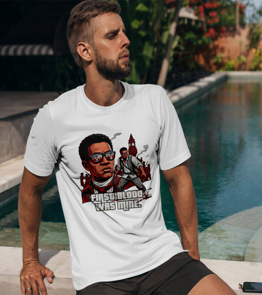First Blood Was Mine Cool Character Action Scene T-Shirt