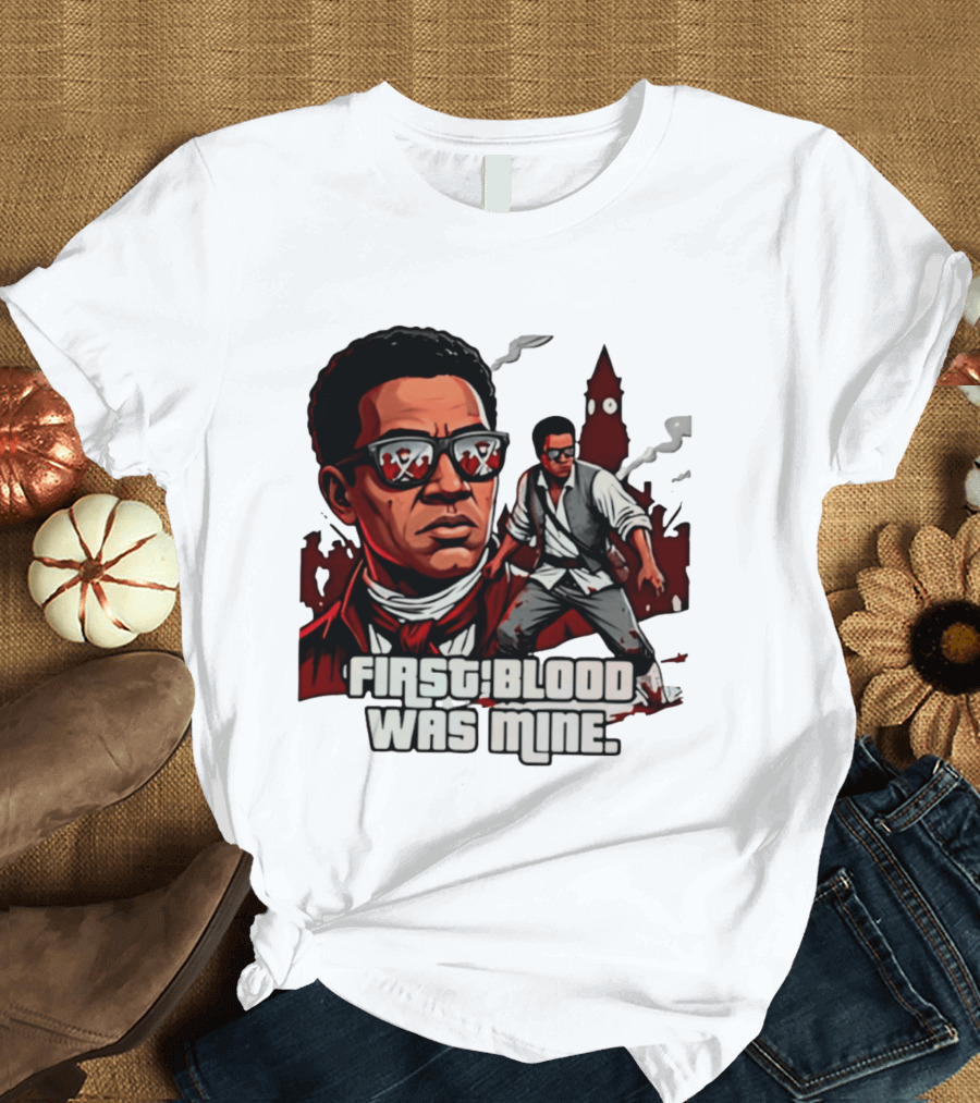 First Blood Was Mine Cool Character Action Scene T-Shirt