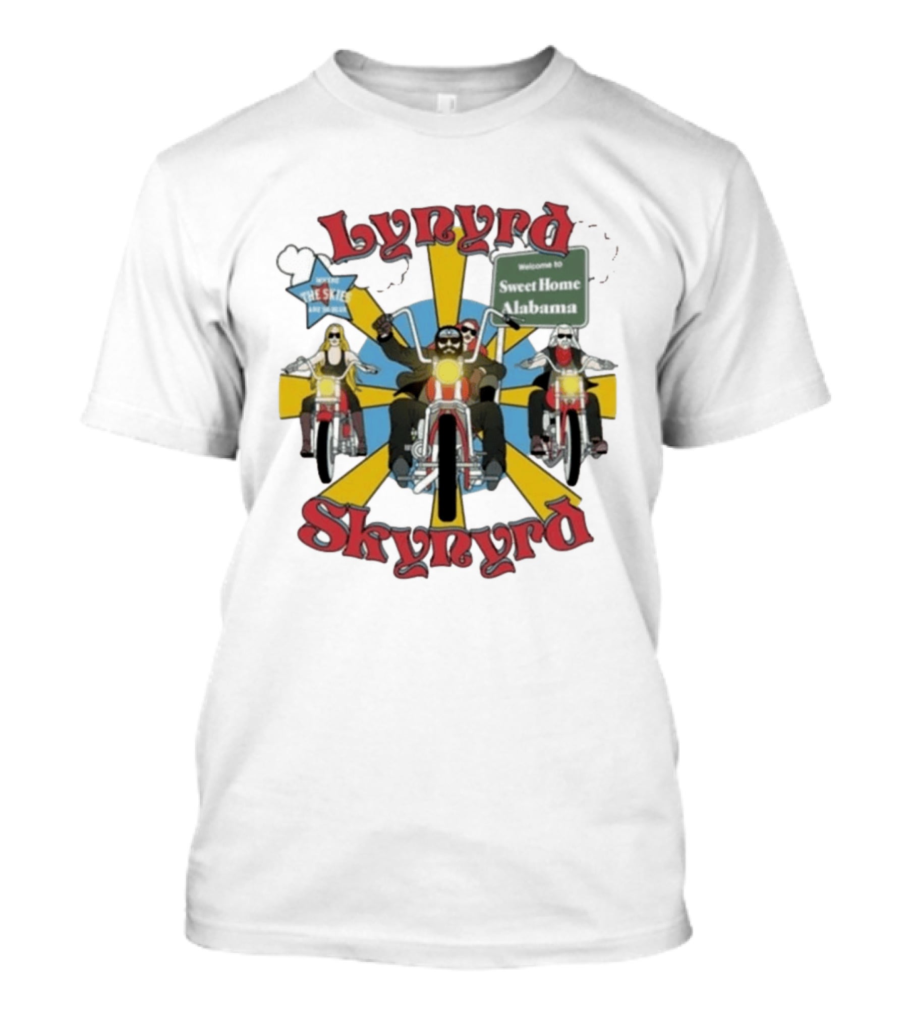 Lynyrd Skynyrd Road Trippin Welcome To Sweet Home Alabama Route 66 Biker Adventure T-Shirt