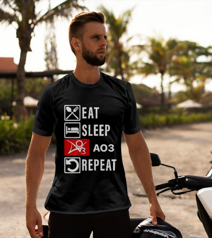 Eat Sleep AO3 Repeat Fanfiction Enthusiast Lifestyle T-Shirt