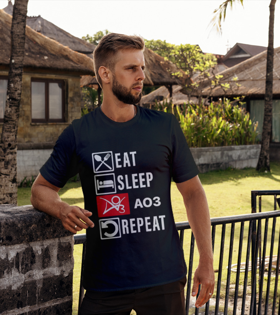 Eat Sleep AO3 Repeat Fanfiction Enthusiast Lifestyle T-Shirt