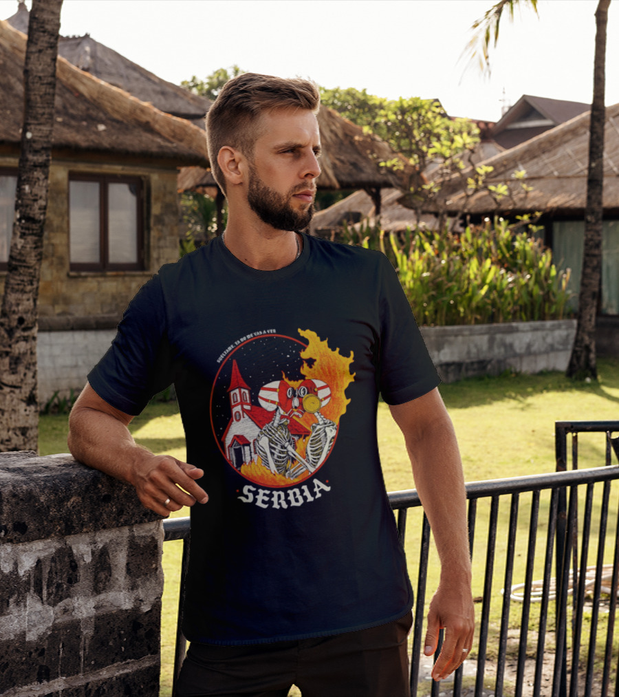 Serbia Big Night Skeletons Church Fire Suéltame Ya No Me Vas A Ver T-Shirt