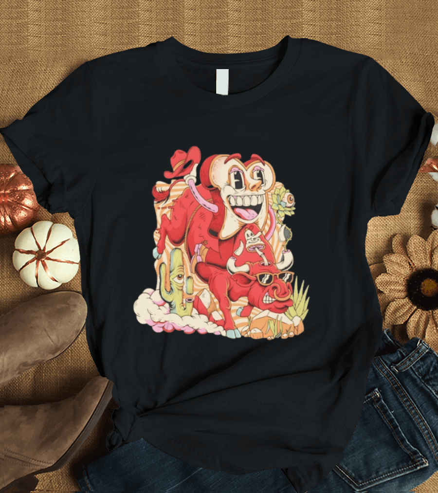 Daily Bread Texas Toast Surreal Cow Cactus Adventure T-Shirt