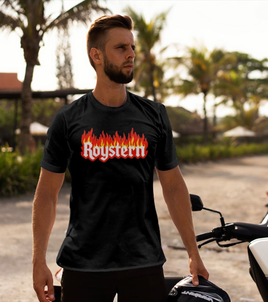 Roystern Flame Text Fire Effect T-Shirt