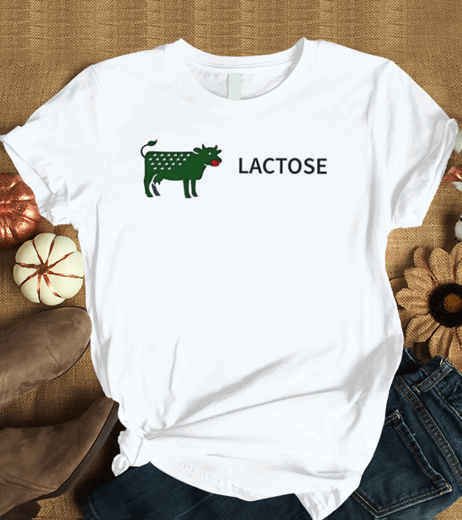 Lactose Cow 2026 Eating Red Apple T-Shirt